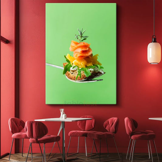 Gourmet Kanape - Rengarenk Malzemelerle Hazırlanmış Atıştırmalık Kanvas Tablo