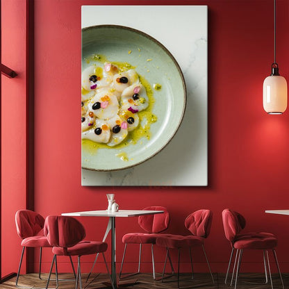 Deniz Mahsulleri Carpaccio - Zeytinyağlı Gurme Sunum Kanvas Tablo
