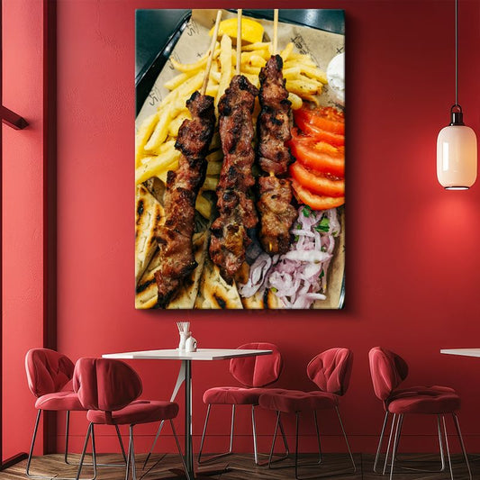Şiş Kebap Ziyafeti - Geleneksel Lezzet Şöleni Kanvas Tablo