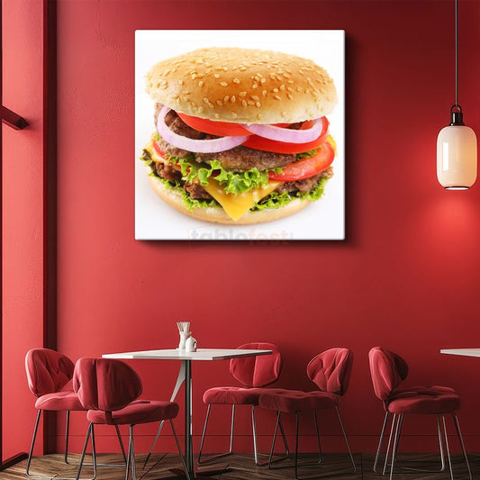 Hamburger - Fast Food Klasiği Kanvas Tablo