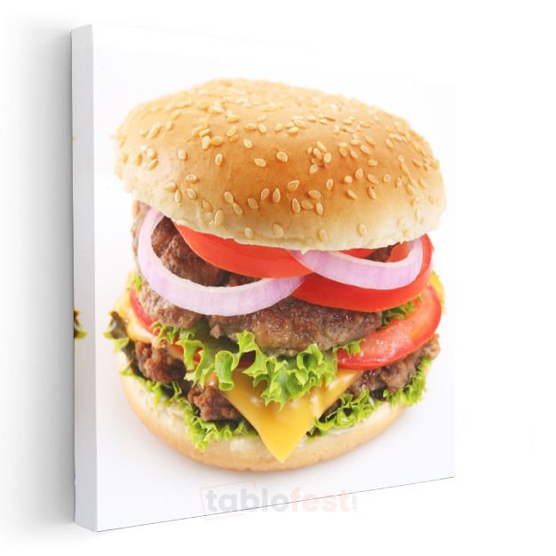 Hamburger - Fast Food Klasiği Kanvas Tablo