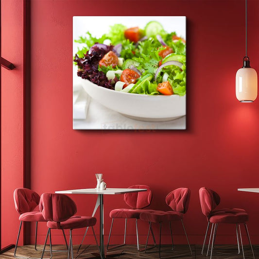 Taze Salata - Renkli Sebzelerle Sağlık Kanvas Tablo