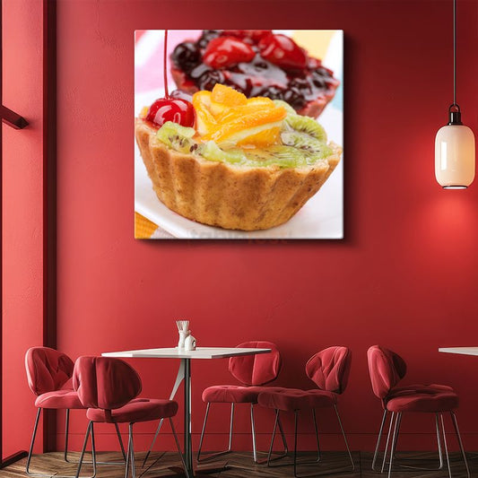 Meyveli Tart - Tropikal Tatlar Şöleni Kanvas Tablo