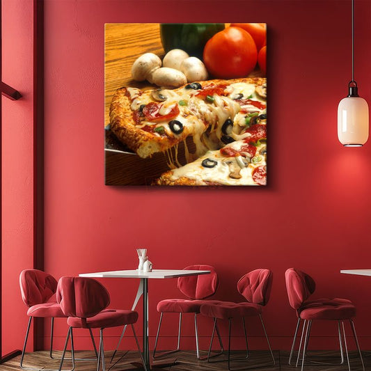İtalyan Pizzası - Eriyen Peynir Lezzeti Kanvas Tablo