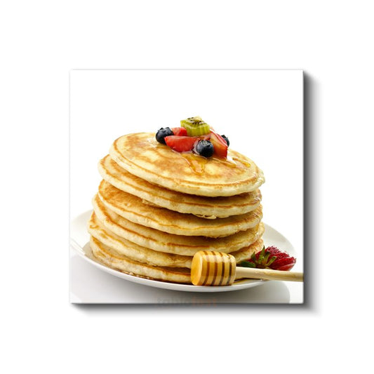 Pancake Kulesi - Ballı Meyve Süslemeli Kanvas Tablo