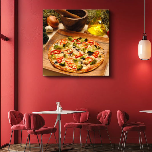 Sebzeli Pizza - Akdeniz Esintili Lezzet Kanvas Tablo