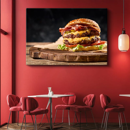 Gurme Hamburger - Leziz Katmanlar Kanvas Tablo