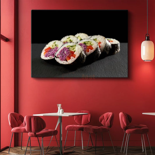 Sushi Ruloları - Renkli İçeriğiyle Japon Mutfağı Sanatı Kanvas Tablo
