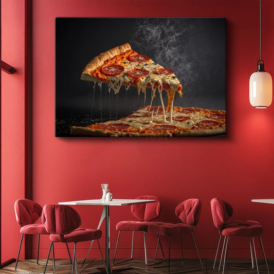Peynirli Pizza - Eriyen Mozzarella Lezzeti Kanvas Tablo