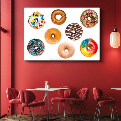 Renkli Donutlar - Tatlı Lezzetler Koleksiyonu Kanvas Tablo