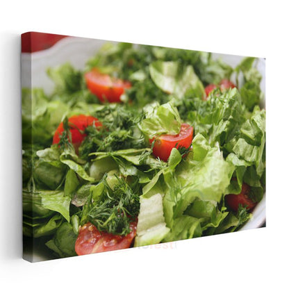 Yeşil Salata - Domates Dokunuşlu Tazelik Kanvas Tablo