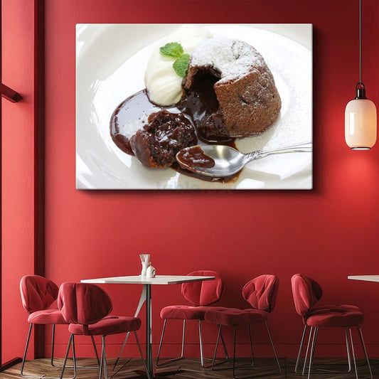 Çikolatalı Sufle - Sıcak Tatlı Sunumu Kanvas Tablo