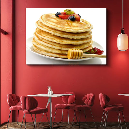 Pancake Kulesi - Taze Meyveli Kanvas Tablo