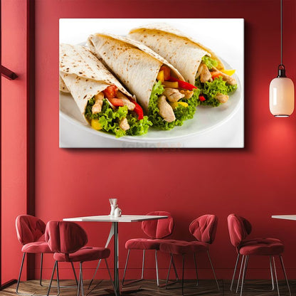 Tavuk Wrap - Renkli Sebzelerle Zenginleştirilmiş Kanvas Tablo