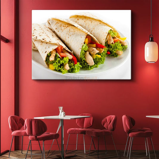 Tavuk Wrap - Renkli Sebzelerle Zenginleştirilmiş Kanvas Tablo