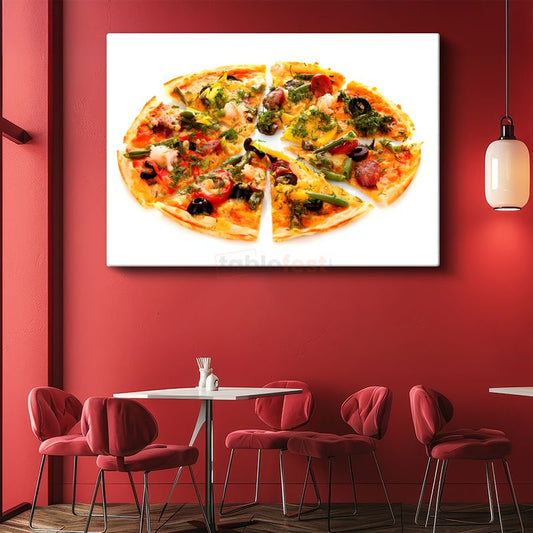 Karışık Pizza - Zengin Malzemeli Gurme Kanvas Tablo