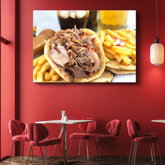 Döner Dürüm - Lezzetli Fast Food Klasiği Kanvas Tablo