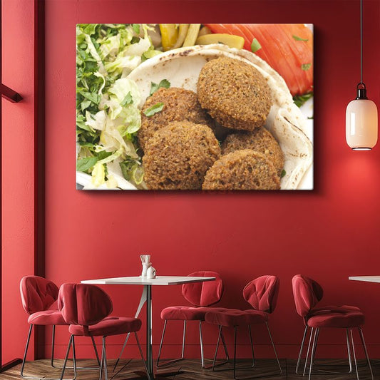 Falafel Tabağı - Nohutlu Ortadoğu Lezzeti Kanvas Tablo