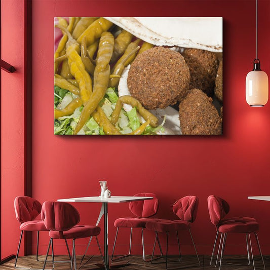 Falafel Şöleni - Baharatlı Nohut Köfteleri Kanvas Tablo