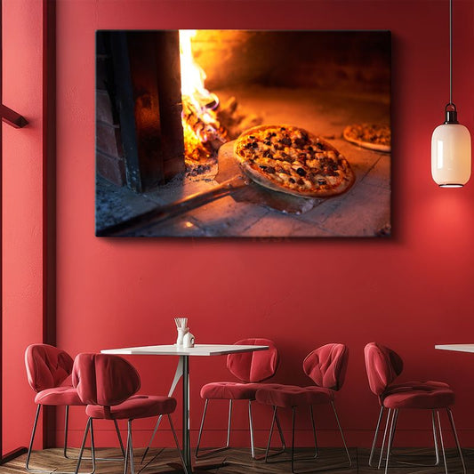 Taş Fırın Pizza - İtalyan Mutfağının Ateşi Kanvas Tablo