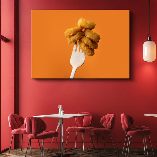 Çıtır Tavuk Nugget - Altın Renginde Lezzetli Atıştırmalık Kanvas Tablo